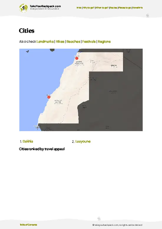 example page 6 from our offline Travel Guide for Western Sahara